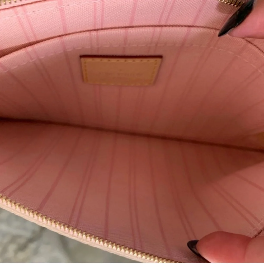 Authentic NEW Louis Vuitton Neverfull GM damier ebene pink ballerina lining